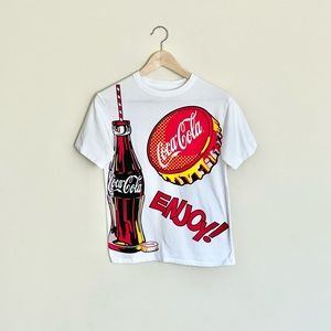 NEW Coca-Cola Pop Art Graphic White T Shirt Adult size XS